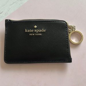 NWT: Kate Spade black Medium I-zip card holder